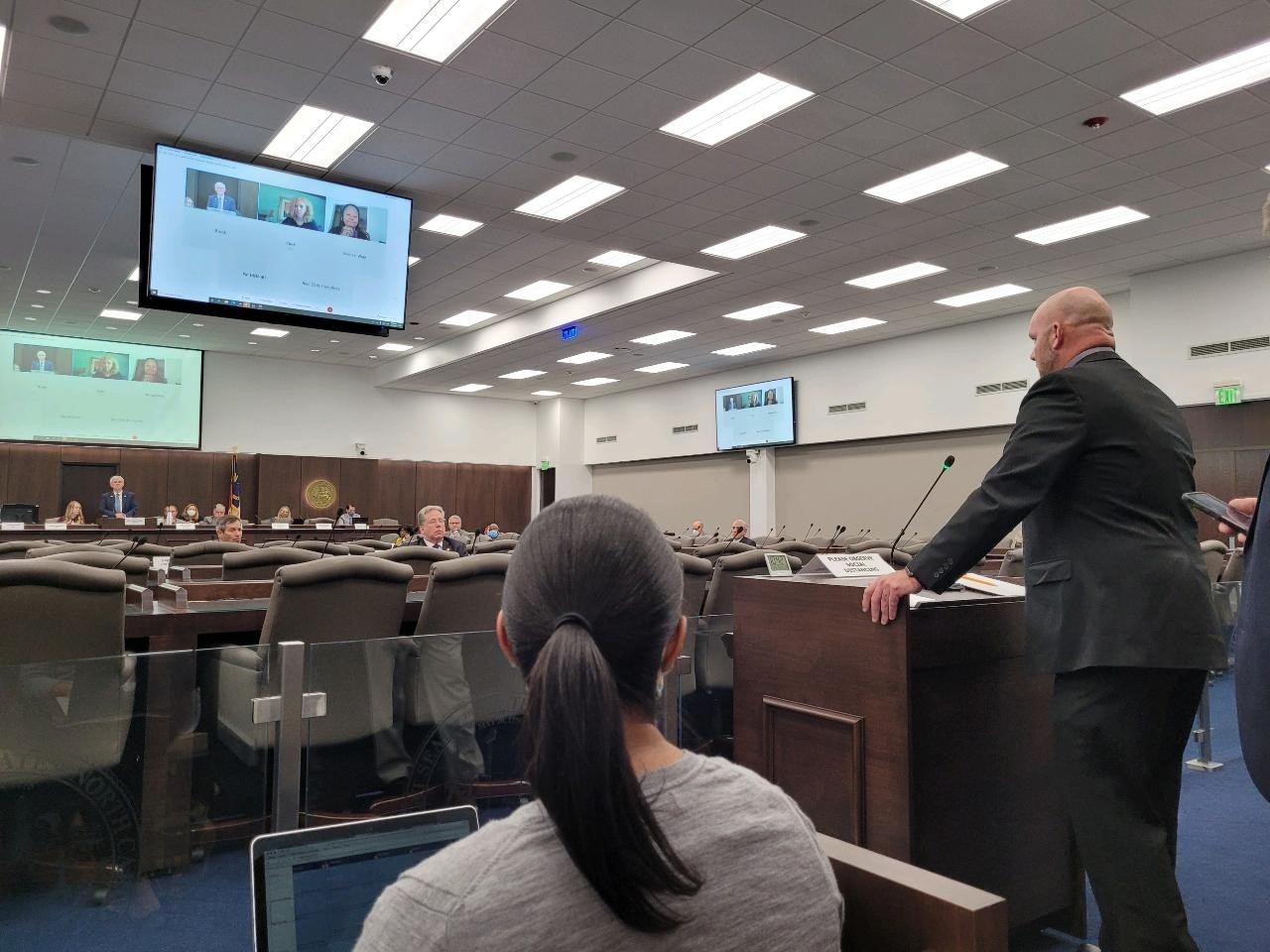 Bradly Evans Speaking to the Committee