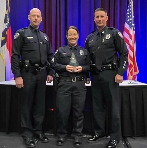 Sergeant Kelly Seagraves with Award